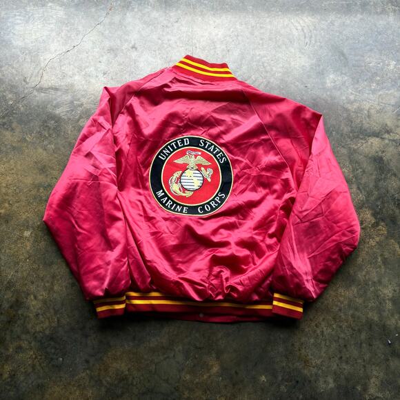 Crazy Vintage USMC Satin Varsity Jacket - Picture 5 of 6